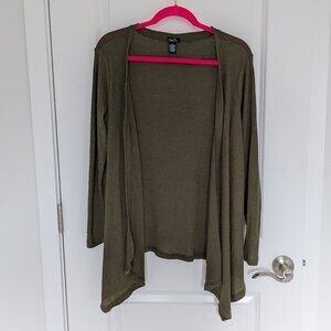 Rue21 Olive Green Open Front Drape Cardigan